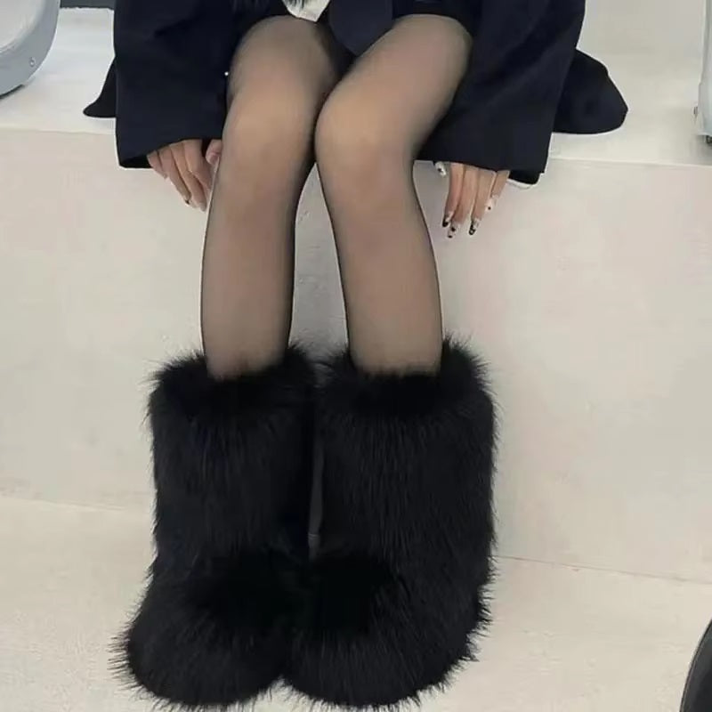 Comfy Fluffy Faux Fur Snow Boots