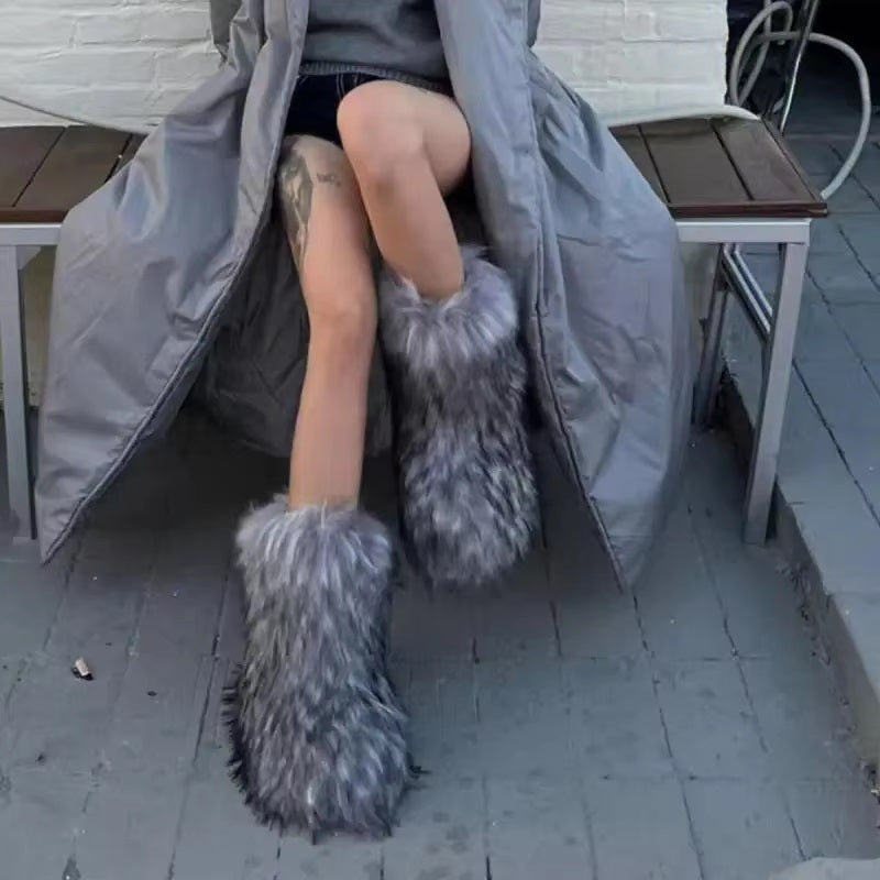 Comfy Fluffy Faux Fur Snow Boots