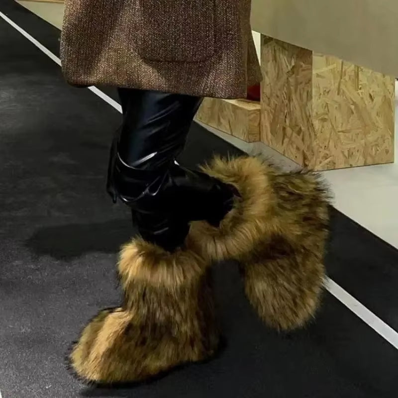 Comfy Fluffy Faux Fur Snow Boots