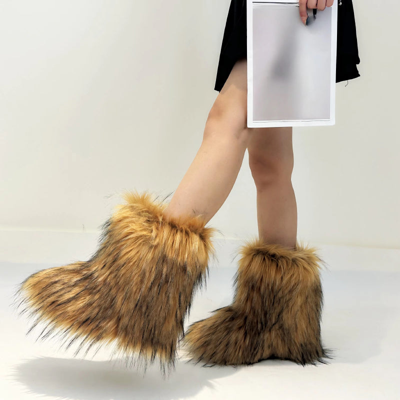 Comfy Fluffy Faux Fur Snow Boots