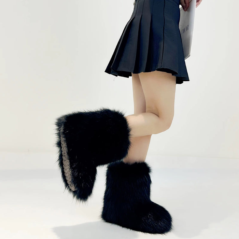Comfy Fluffy Faux Fur Snow Boots