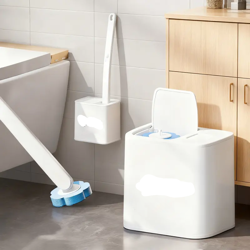 Disposable Toilet Brush Set – with Built-In Cleaner & Refills