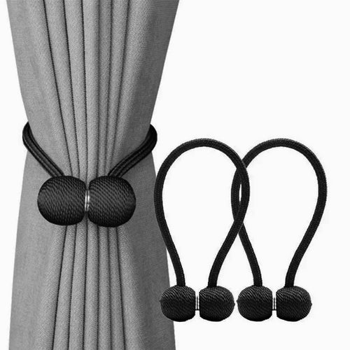 1 Pair Magnetic Curtain Tiebacks, Holders- No Tools Required