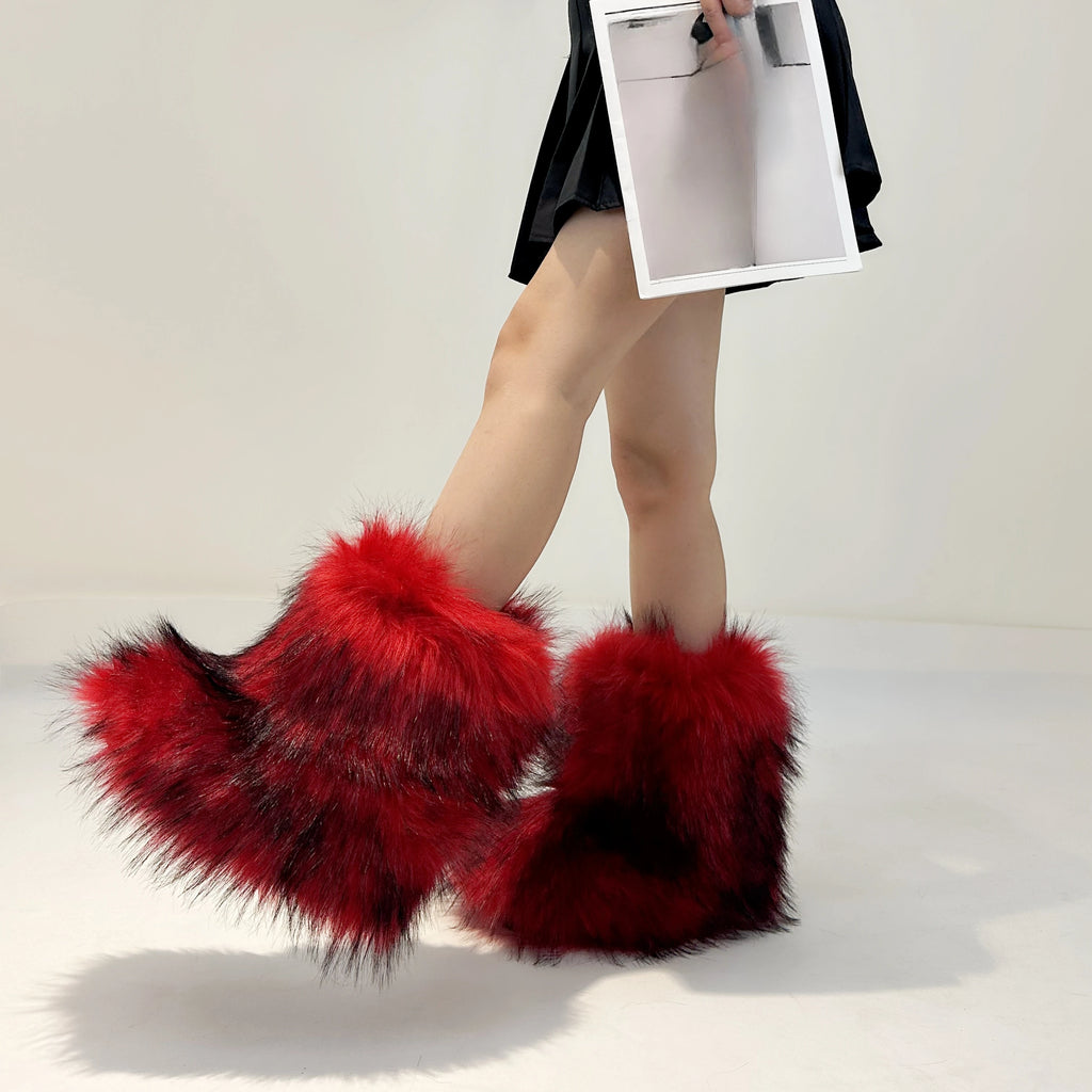 Comfy Fluffy Faux Fur Snow Boots