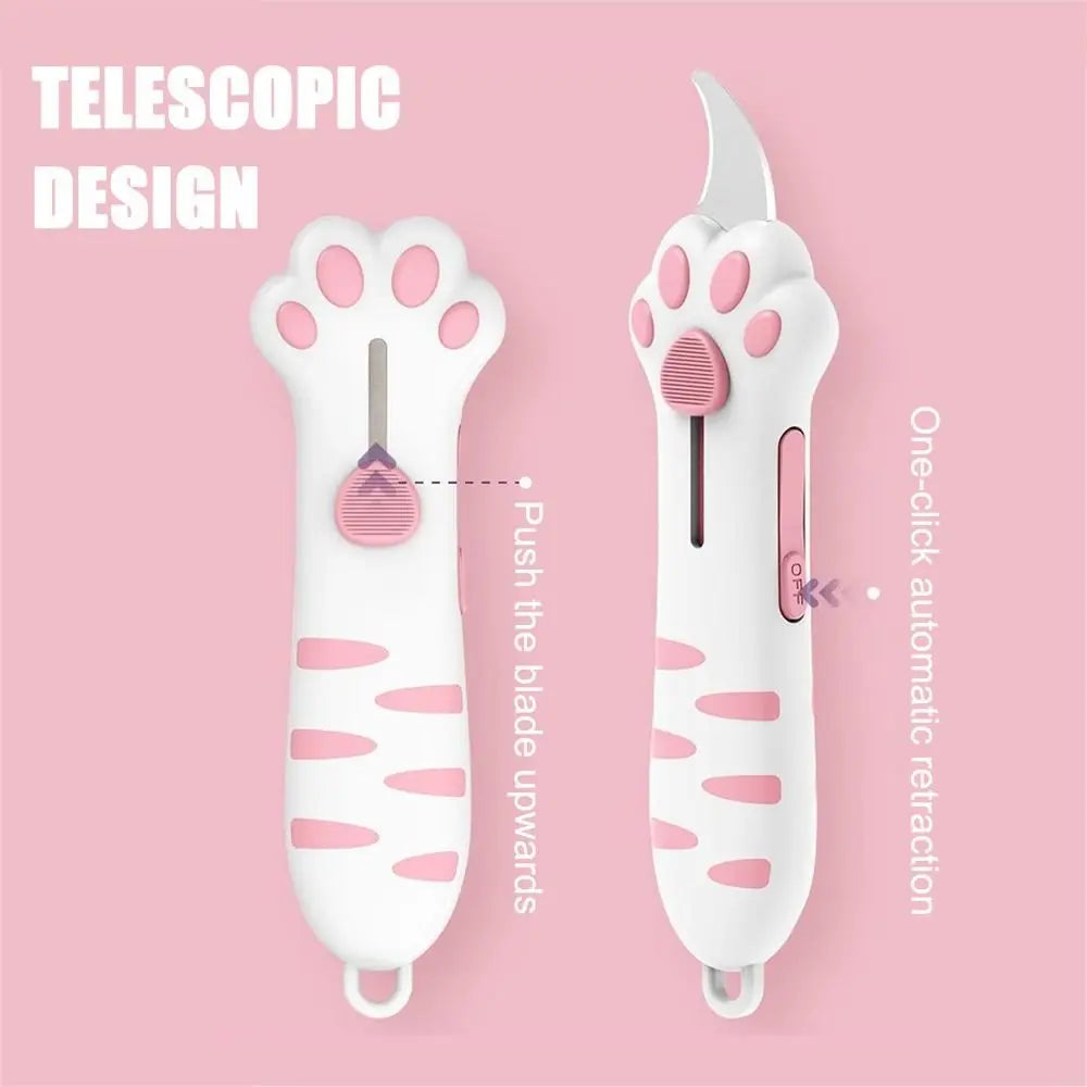 Cute Cat Paw Sharp Box Cutters Mini Portable Cat Claw Utility Knife