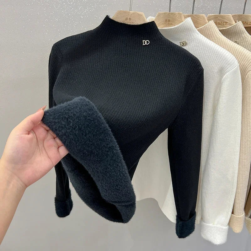 Comfy Fleece Lined Turtleneck Sweater