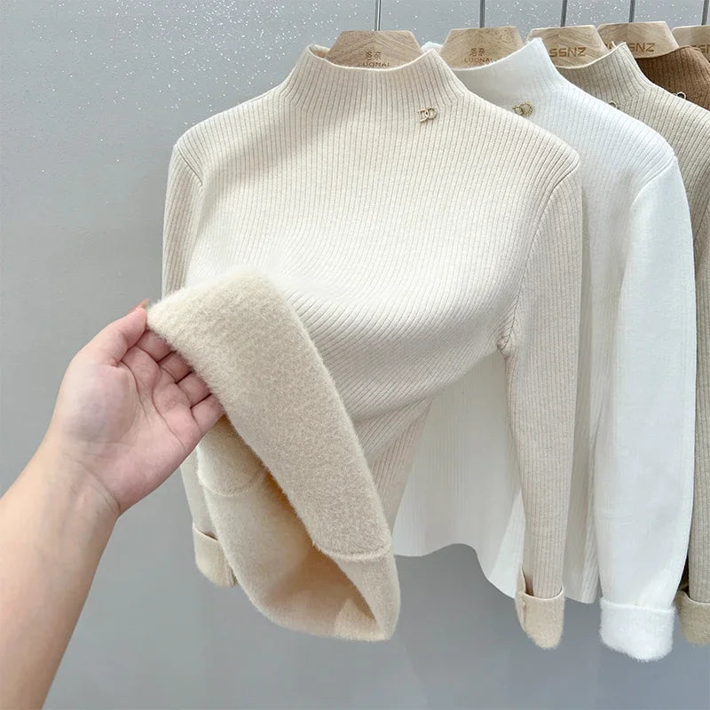 Comfy Fleece Lined Turtleneck Sweater