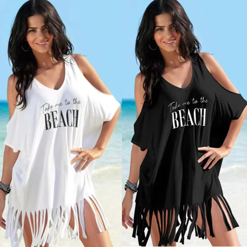 Beach Bikini Cover Up Off Shoulder Kafan