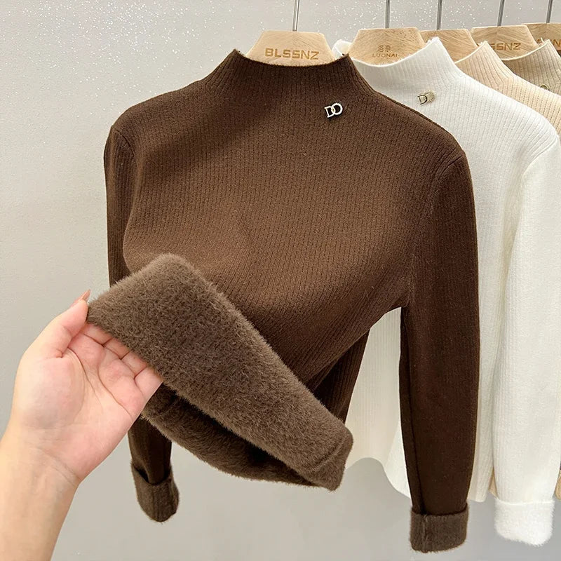 Comfy Fleece Lined Turtleneck Sweater