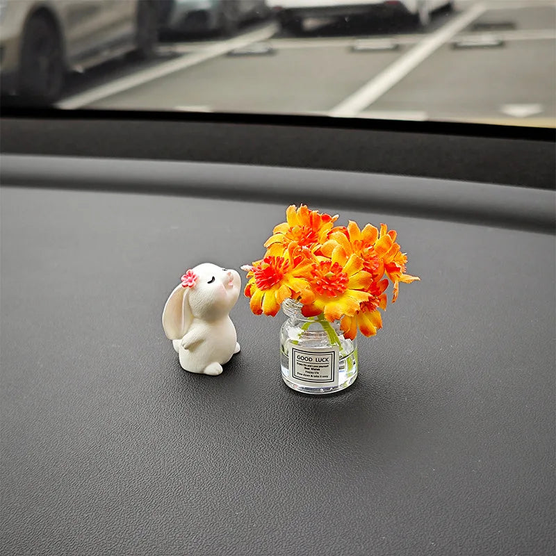 Cute Car Bunny Smelling Floral Fragrance Air Freshener