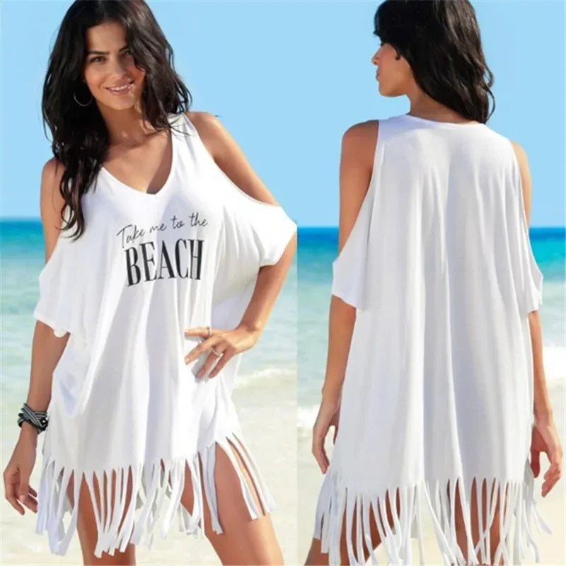 Beach Bikini Cover Up Off Shoulder Kafan