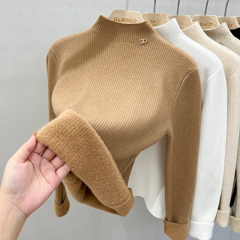 Comfy Fleece Lined Turtleneck Sweater