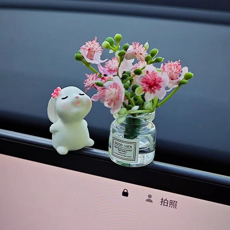 Cute Car Bunny Smelling Floral Fragrance Air Freshener
