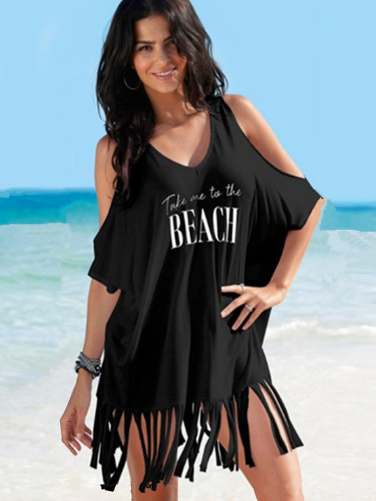 Beach Bikini Cover Up Off Shoulder Kafan