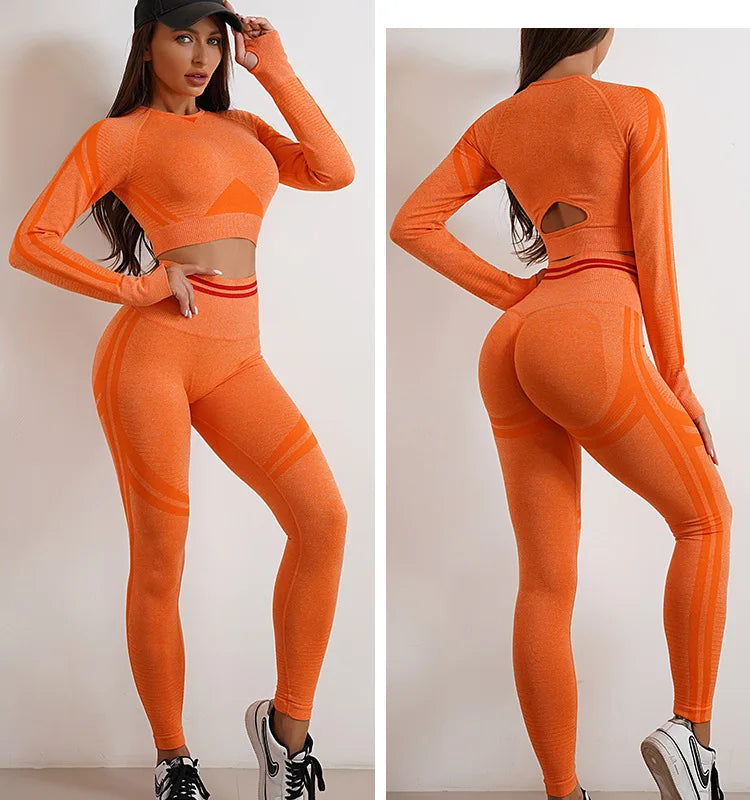 2Pcs Women  Seamless Yoga / Workout Set