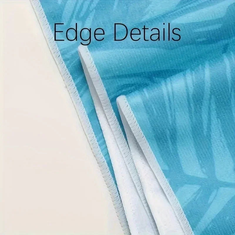 Blue and White Wave Beach Towel for yoga, travel, swimming, fitness and camping