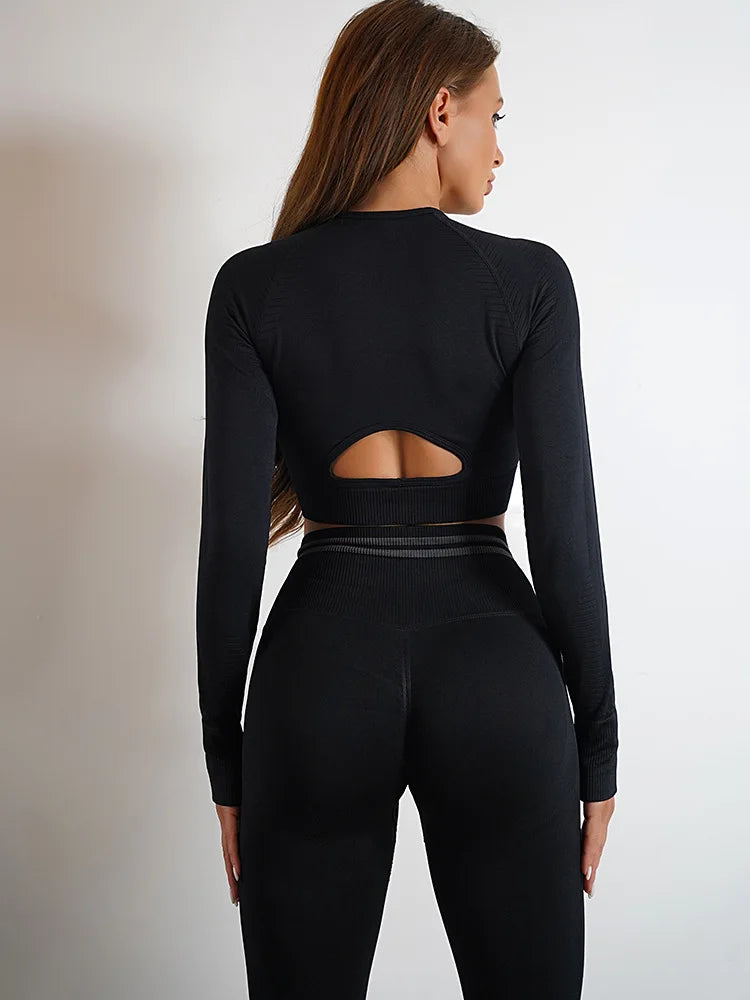 2Pcs Women  Seamless Yoga / Workout Set