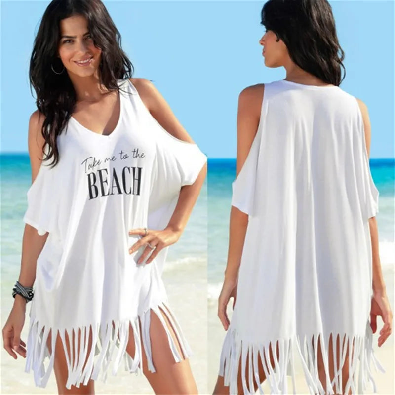 Beach Bikini Cover Up Off Shoulder Kafan
