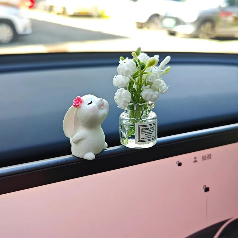 Cute Car Bunny Smelling Floral Fragrance Air Freshener