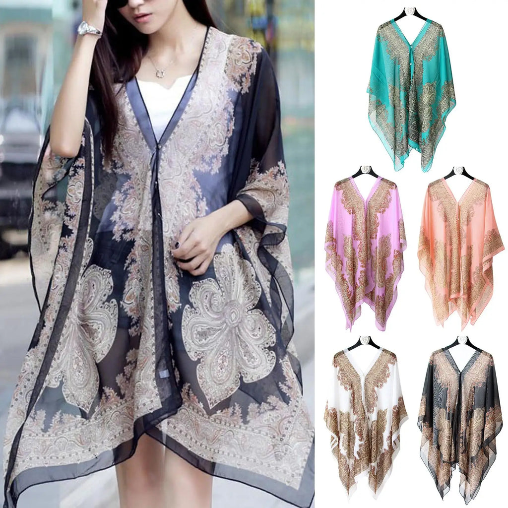 Chiffon Beach Cover Up Kaftan
