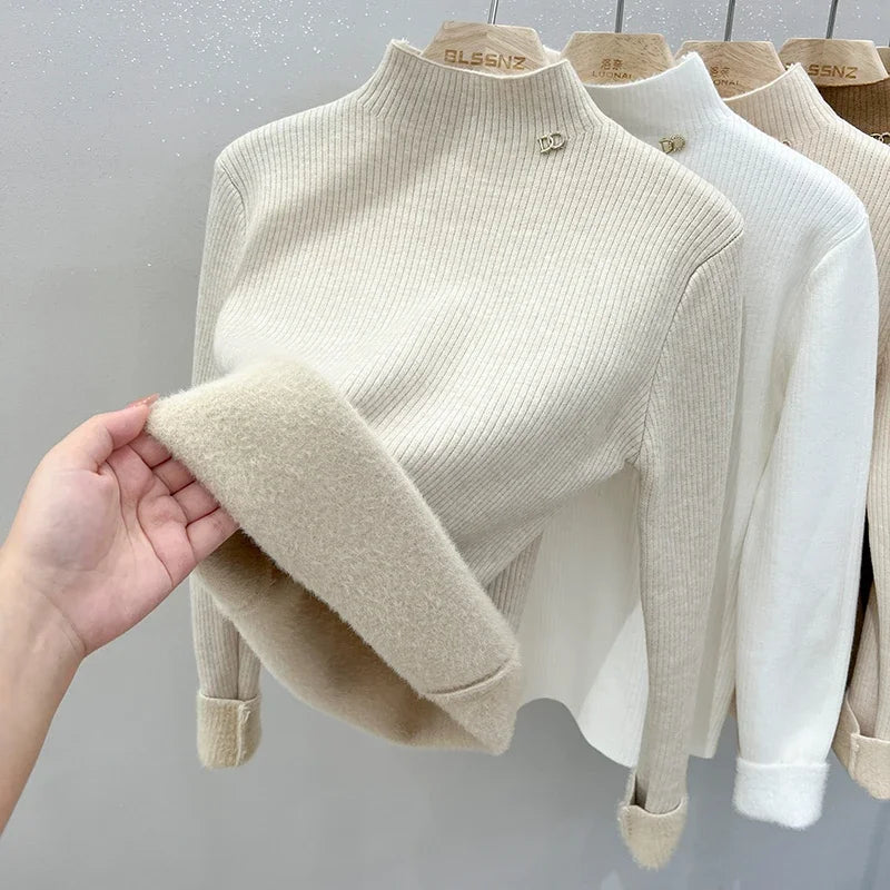 Comfy Fleece Lined Turtleneck Sweater