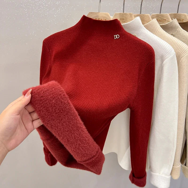 Comfy Fleece Lined Turtleneck Sweater