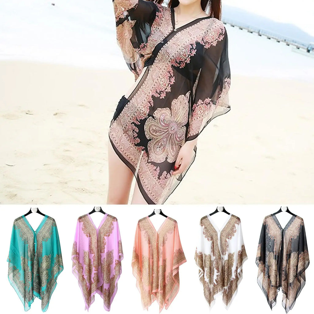 Chiffon Beach Cover Up Kaftan