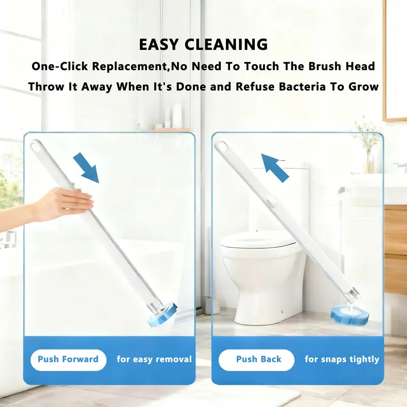 Disposable Toilet Brush Set – with Built-In Cleaner & Refills
