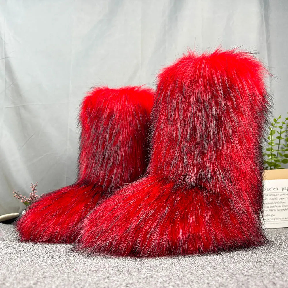 Comfy Fluffy Faux Fur Snow Boots