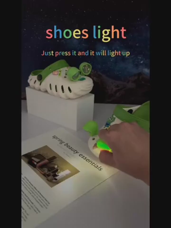 2pcs PVC LED Crocs Shoes Charms Lights