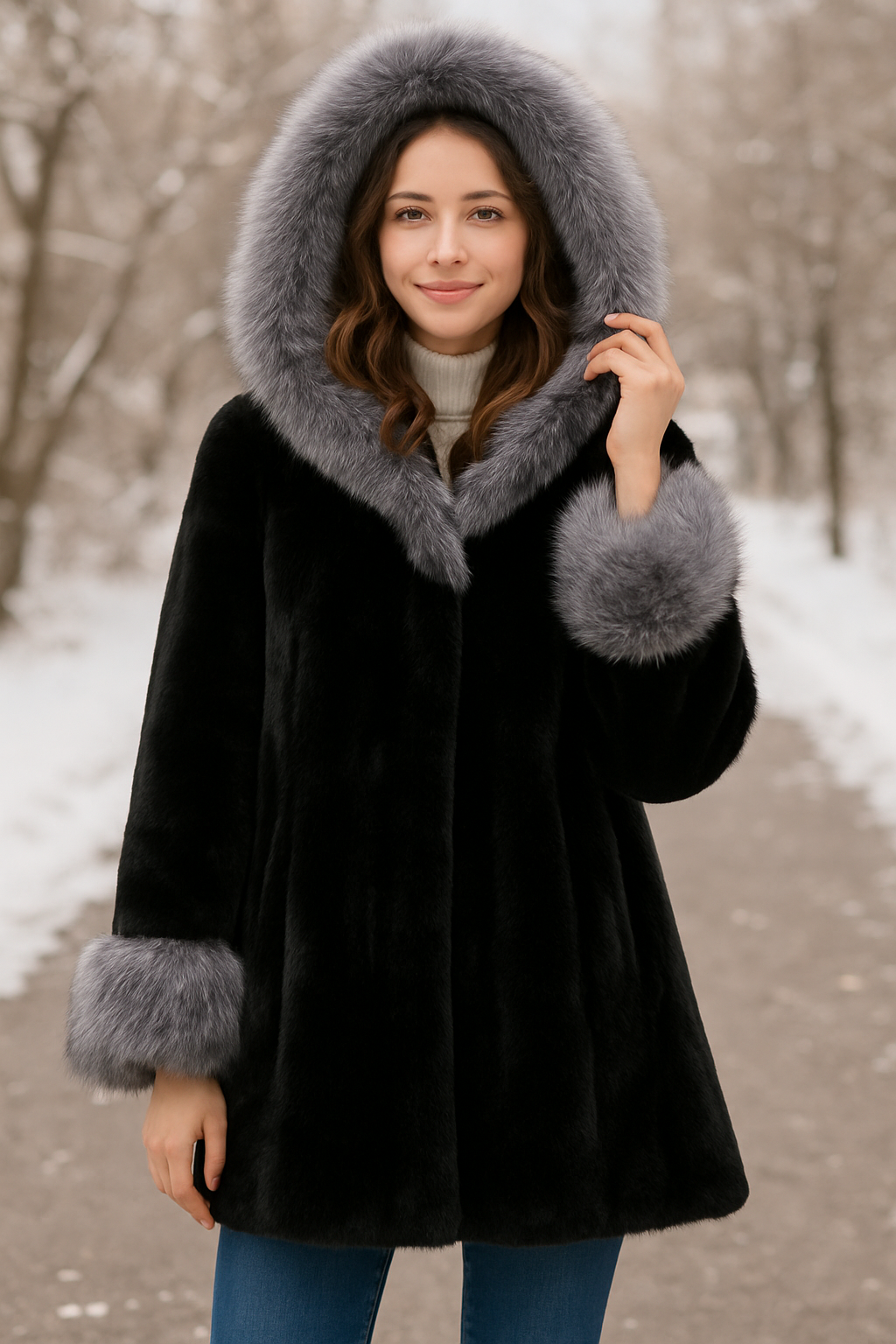 Comfy faux fur winter coat